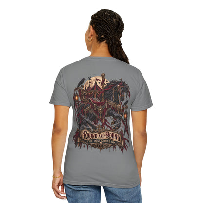 Round and Round the Lost Souls Go | Haunted Carousel Gothic Circus Shirt