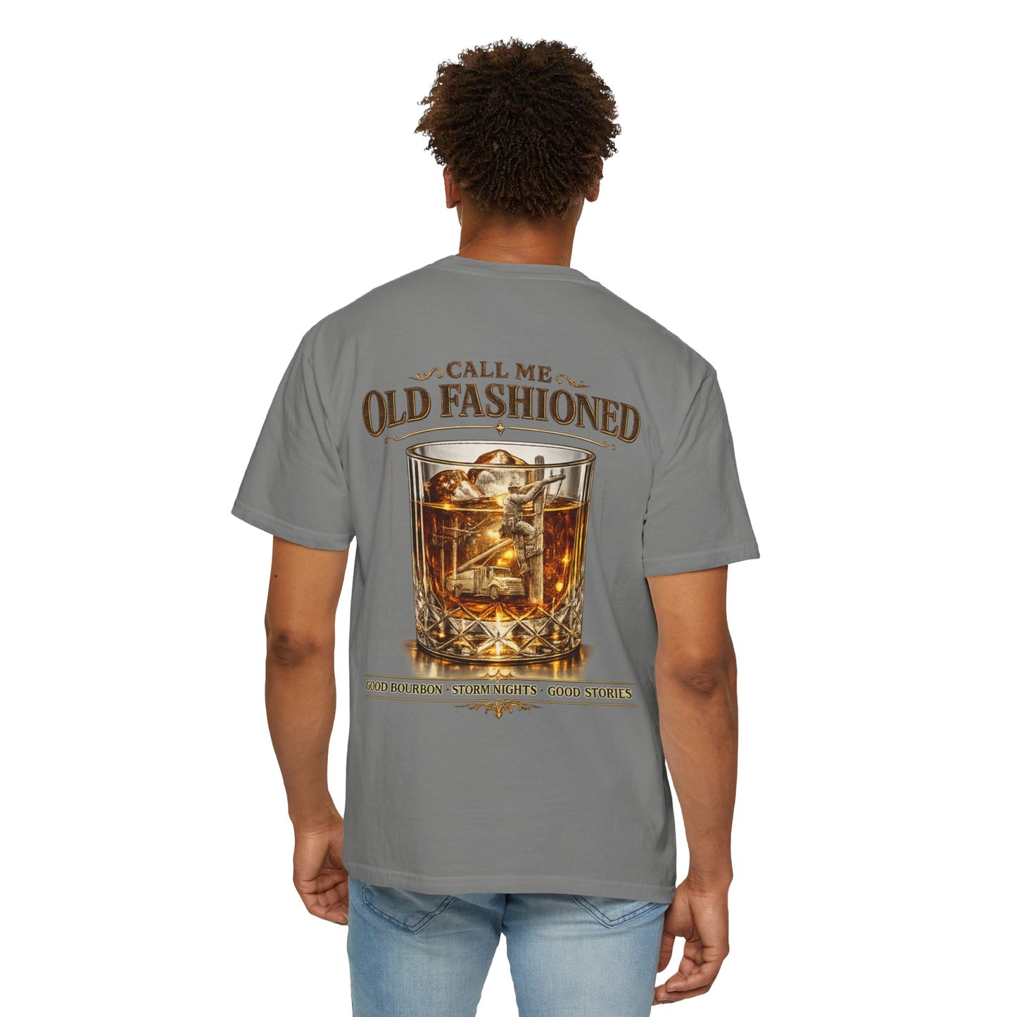 Lineman Bourbon & Storm Chaser T-Shirt — "Call Me Old Fashioned"