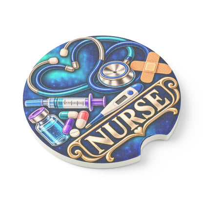 Nurse Car Coaster — Medical Symbols Soapstone Drink Holder