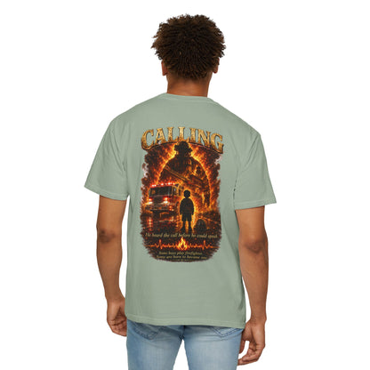 Firefighter Legacy T-Shirt — "He Heard the Call Before He Could Speak" Back Design