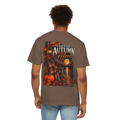 Under an Autumn Moon T-Shirt | Fall Lake Scene, Pumpkins & Plaid