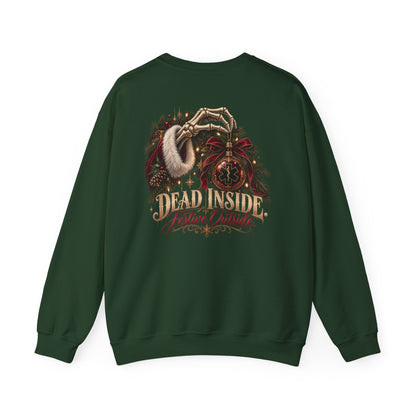 Dead Inside Festive Outside EMS Christmas Sweatshirt, Funny Paramedic Gift, EMT Holiday Crewneck, First Responder Dark Humor