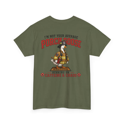 Firefighter Porch Goose T-Shirt — Show Off Your Porch Goose & Support Firefighters