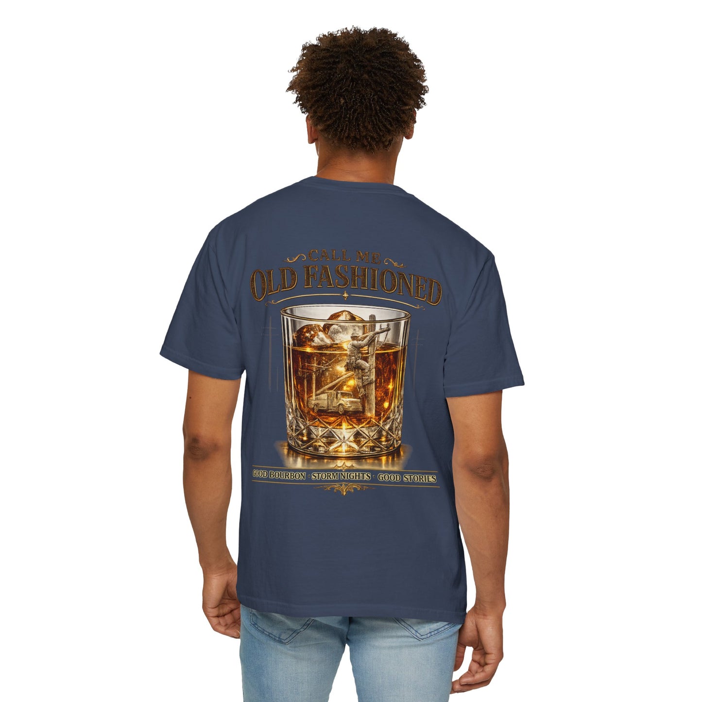 Lineman Bourbon & Storm Chaser T-Shirt — "Call Me Old Fashioned"