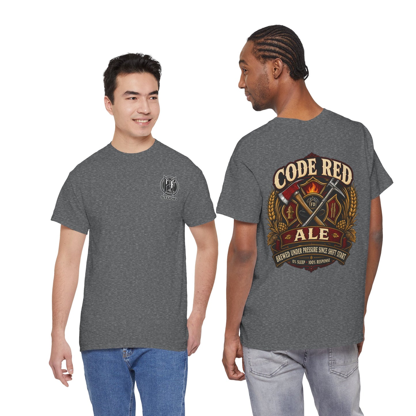 Code Red Ale Firefighter T‑Shirt — Brewed Under Pressure Tribute