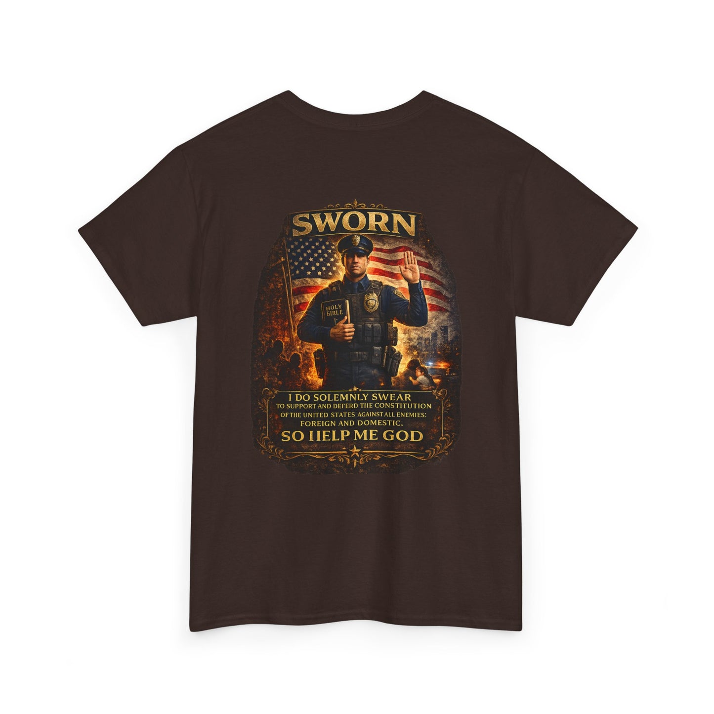 Law Enforcement Oath T-Shirt — Sworn Police Tribute Tee
