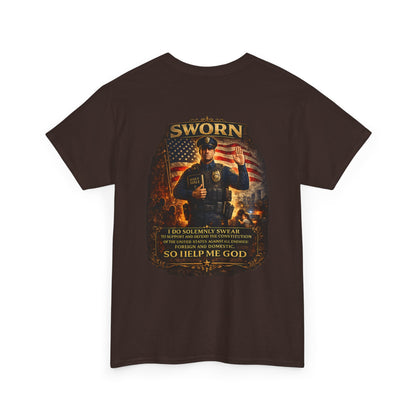 Law Enforcement Oath T-Shirt — Sworn Police Tribute Tee