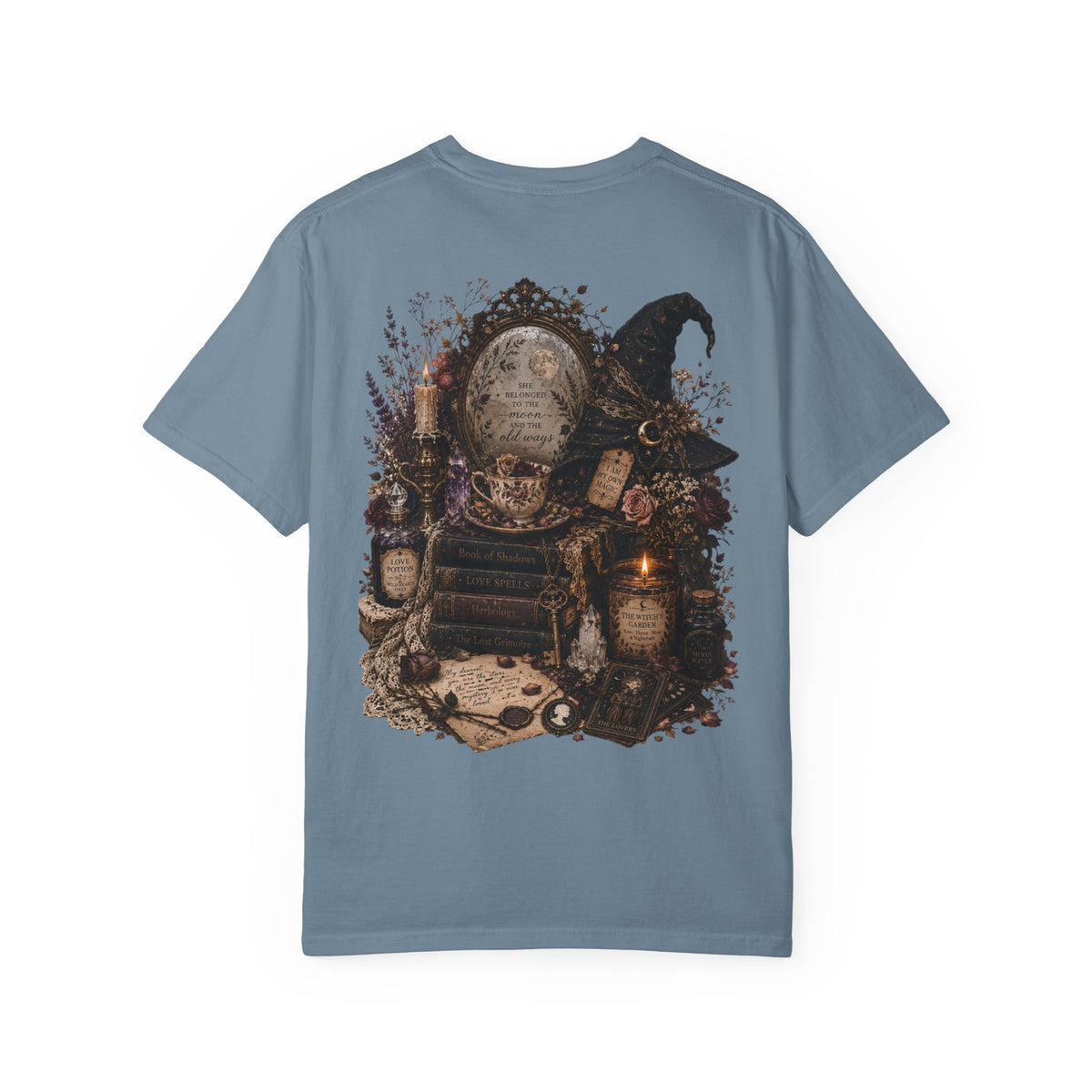 Witchy Altar Illustration T-Shirt | Tarot, Moon, Candles