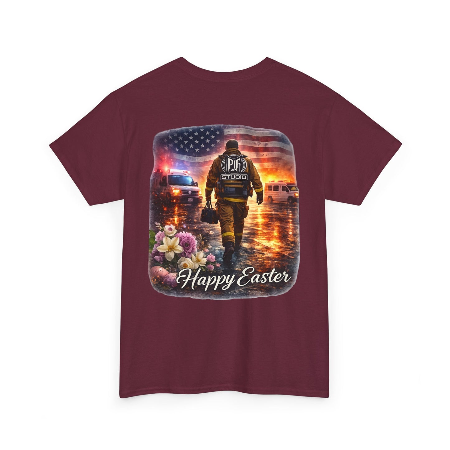 Firefighter Happy Easter T-Shirt — First Responder Gift