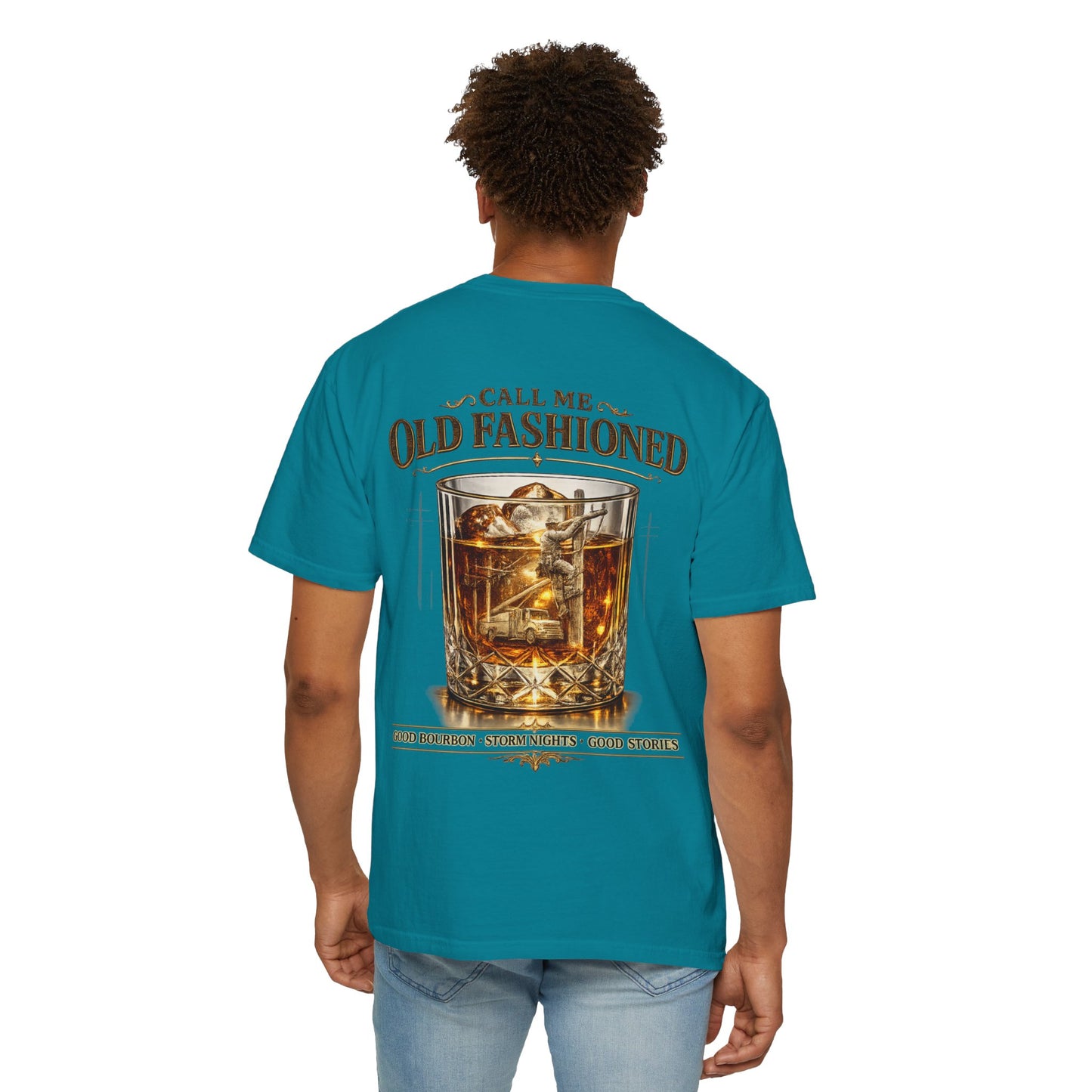 Lineman Bourbon & Storm Chaser T-Shirt — "Call Me Old Fashioned"