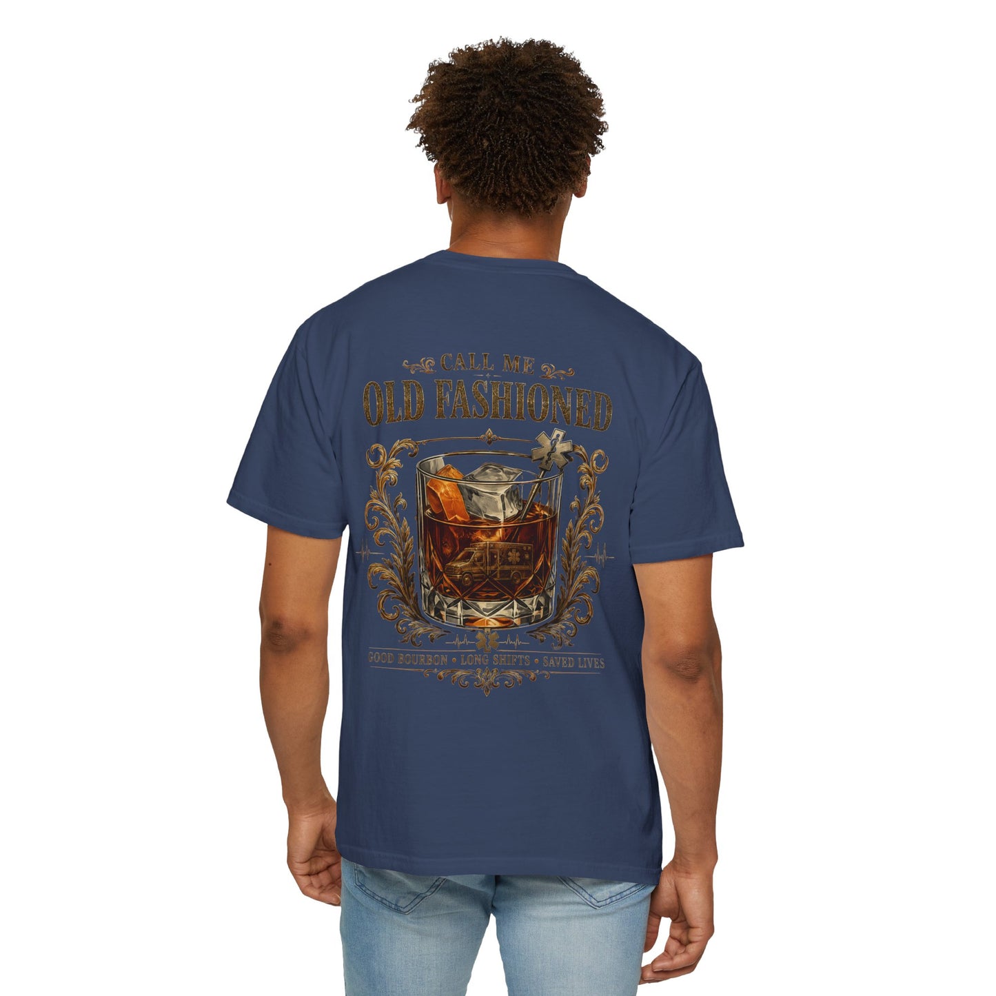 EMS Bourbon & Ambulance Whiskey T-Shirt — "Call Me Old Fashioned"