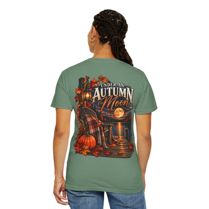 Under an Autumn Moon T-Shirt | Fall Lake Scene, Pumpkins & Plaid