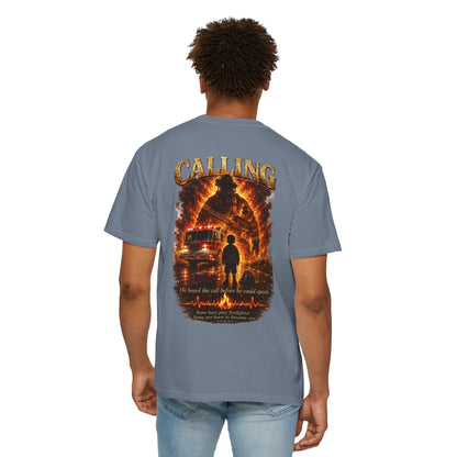 Firefighter Legacy T-Shirt — "He Heard the Call Before He Could Speak" Back Design