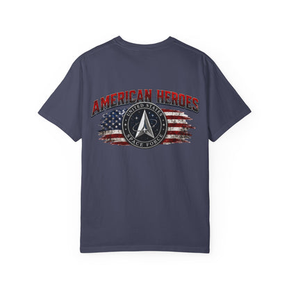 American Heroes T‑Shirt — U.S. Space Force Tribute with Flag Graphic
