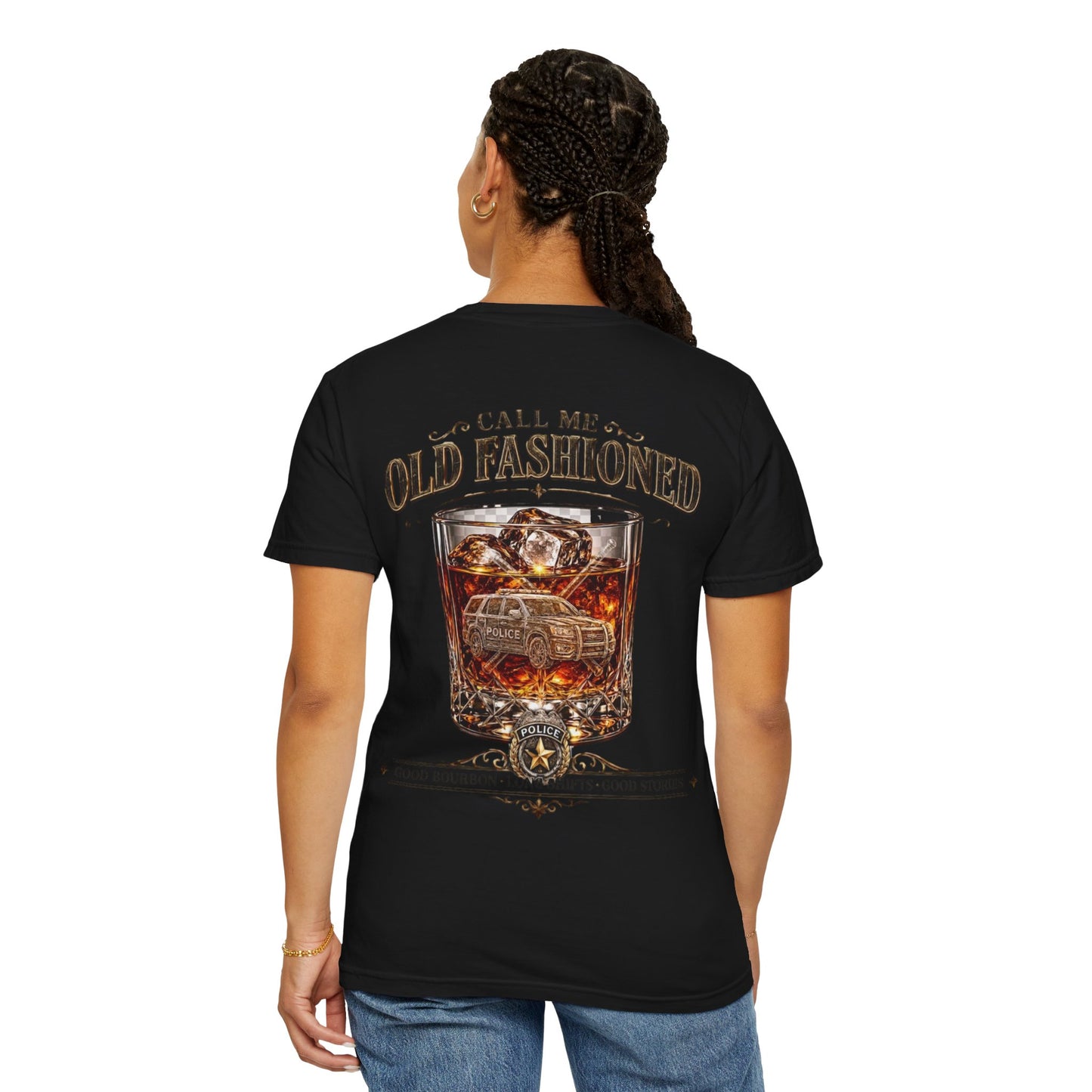 Police Bourbon & Brotherhood T-Shirt — "Call Me Old Fashioned"