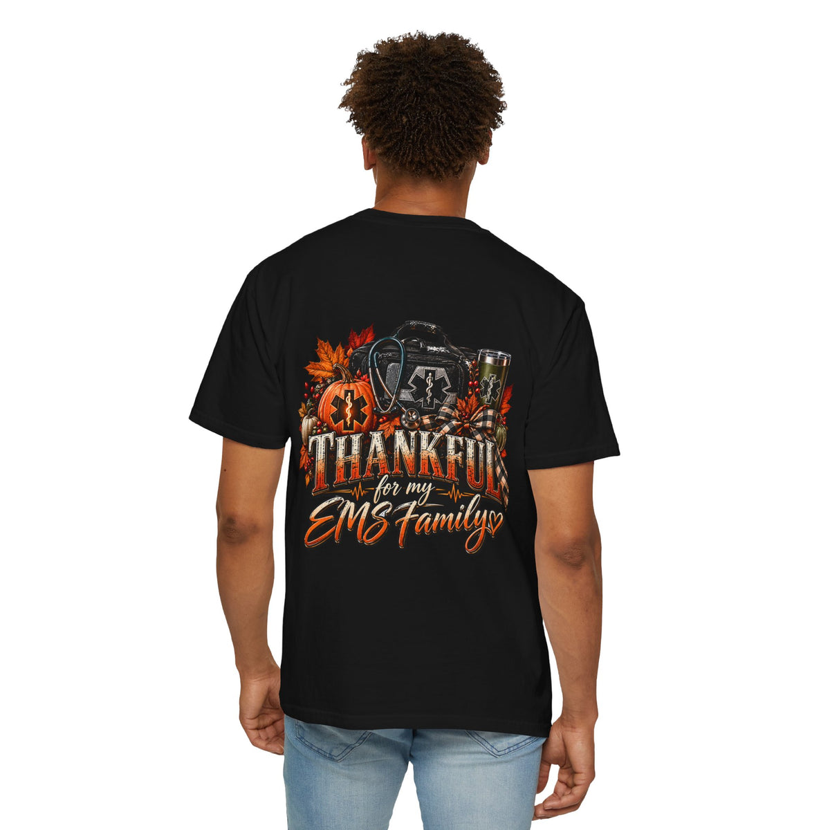 Thankful for My EMS Family Shirt | Paramedic Thanksgiving Sweatshirt | EMT Fall Shirt | First Responder Gift | EMS Crewneck or T-Shirt