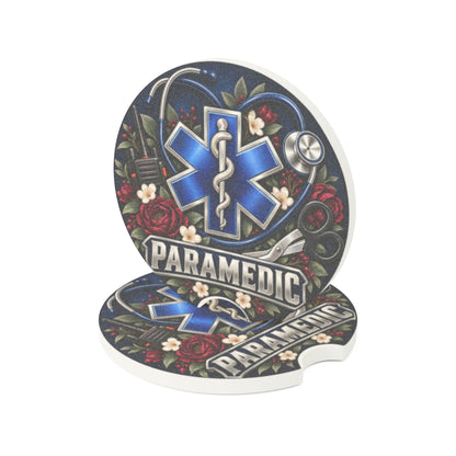 Paramedic Soapstone Car Coaster — EMS Star of Life Medical Symbol