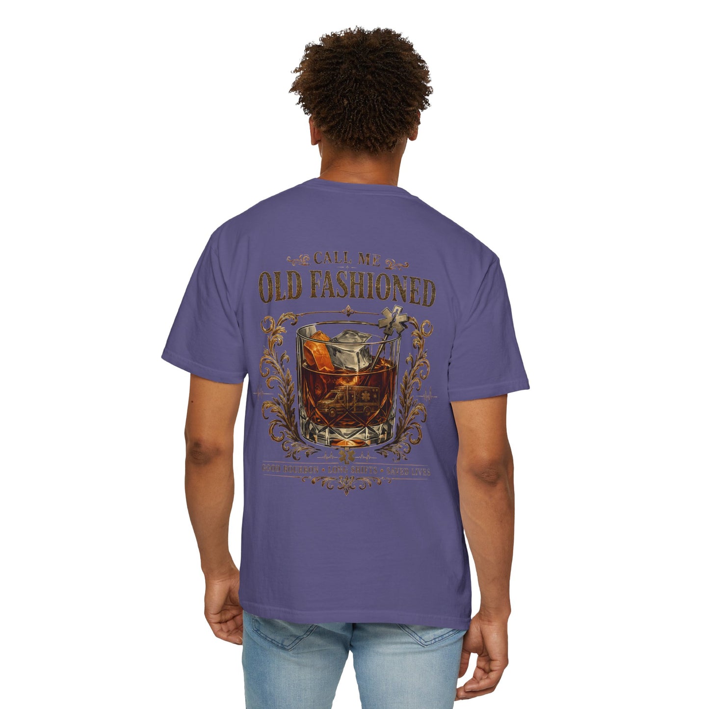 EMS Bourbon & Ambulance Whiskey T-Shirt — "Call Me Old Fashioned"