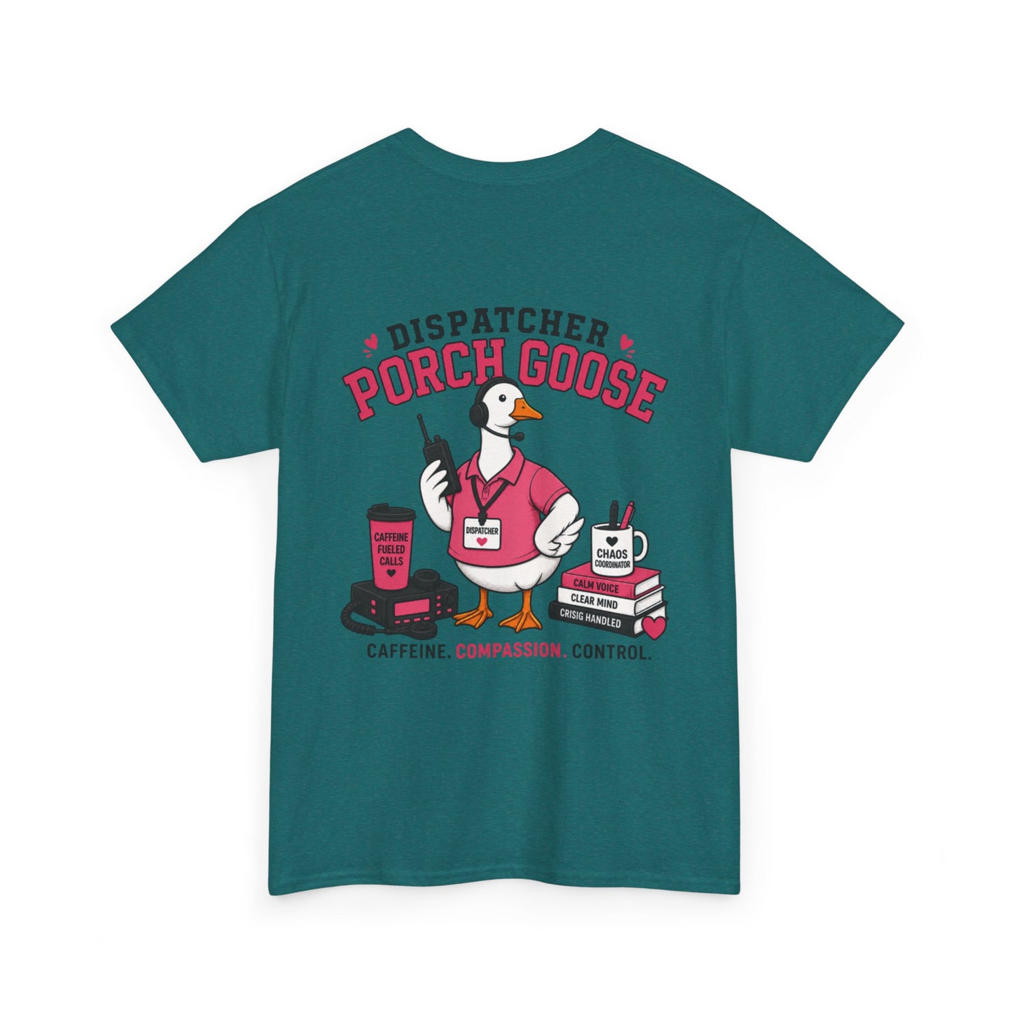 Dispatch Porch Goose T-Shirt — "Meet Your Porch Guardian"