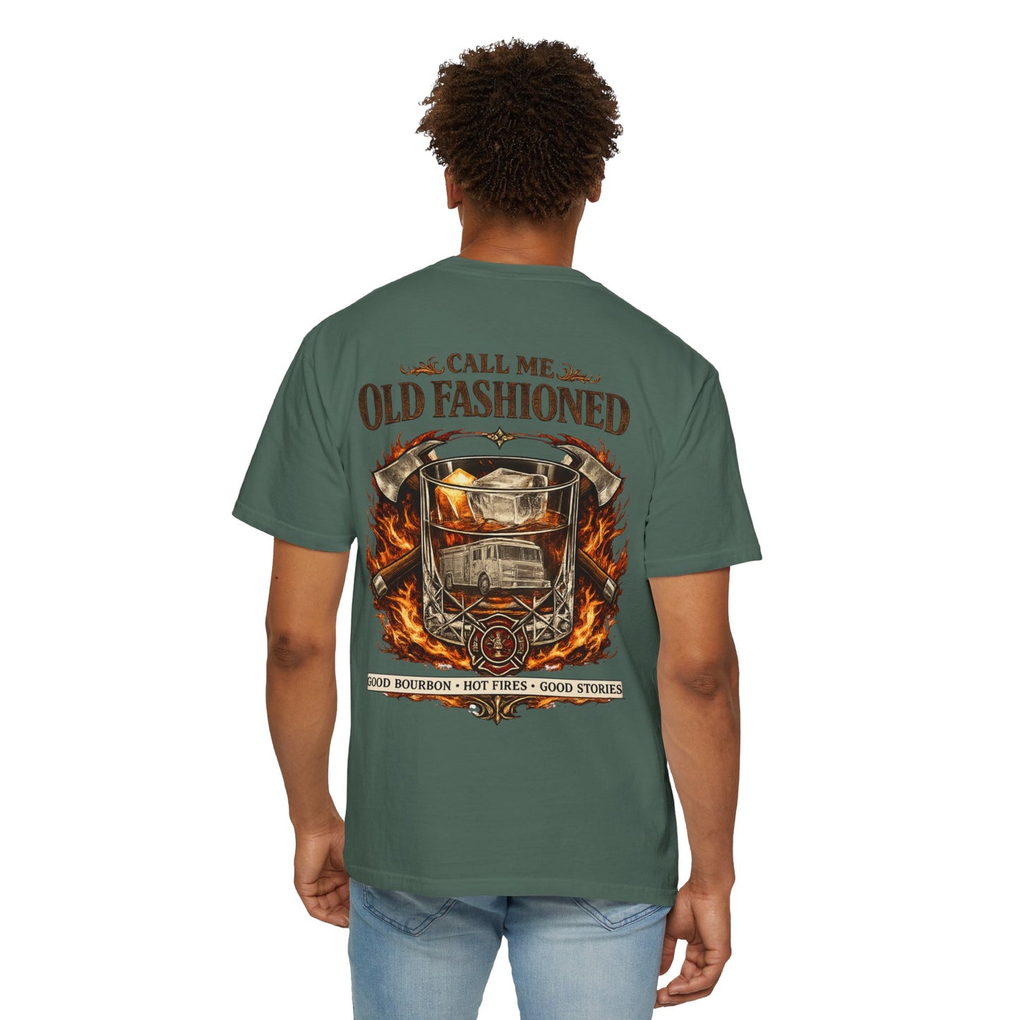 Firefighter Bourbon & Brotherhood T-Shirt — "Call Me Old Fashioned"