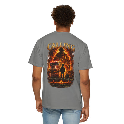Firefighter Legacy T-Shirt — "He Heard the Call Before He Could Speak" Back Design