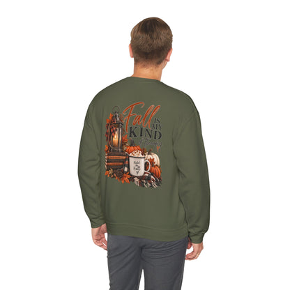 Fall Is My Kind Of Therapy Sweatshirt | Autumn Leaves Lantern Coffee Pumpkin