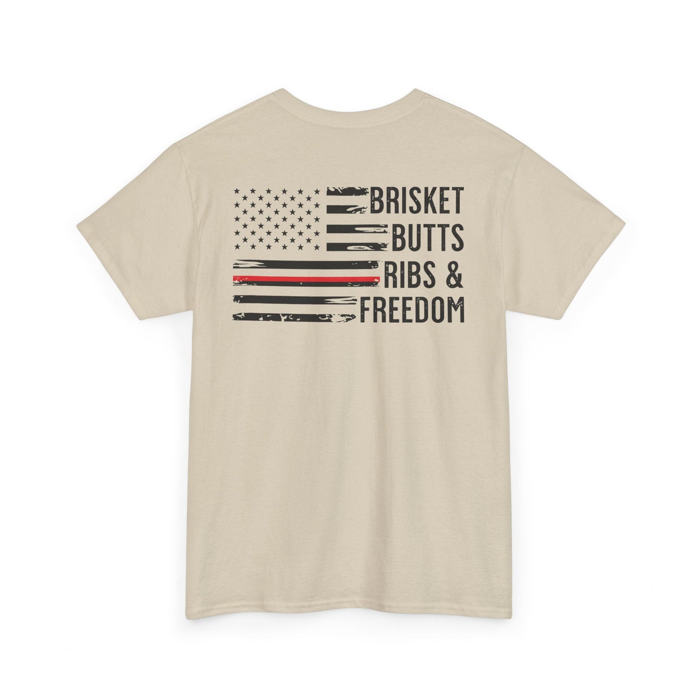 Copy of Thin Blue Line Patriotic BBQ Shirt Brisket Butts Ribs Smoker Tee | American Flag Grill