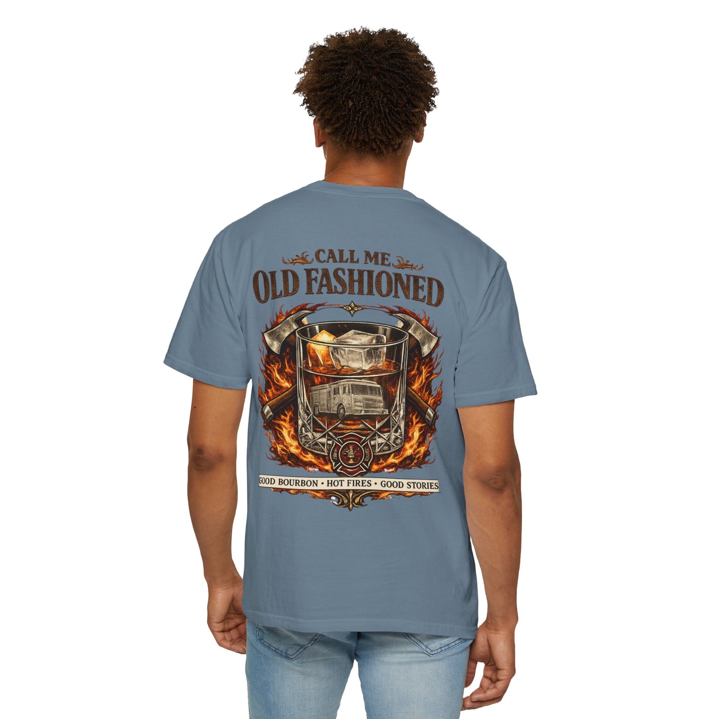 Firefighter Bourbon & Brotherhood T-Shirt — "Call Me Old Fashioned"