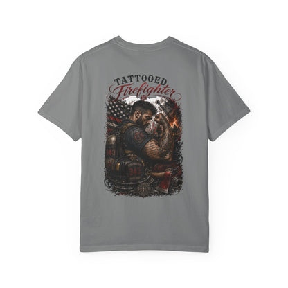 Firefighter Tribute T-Shirt — "343 Never Forget" Fire Rescue Back Design