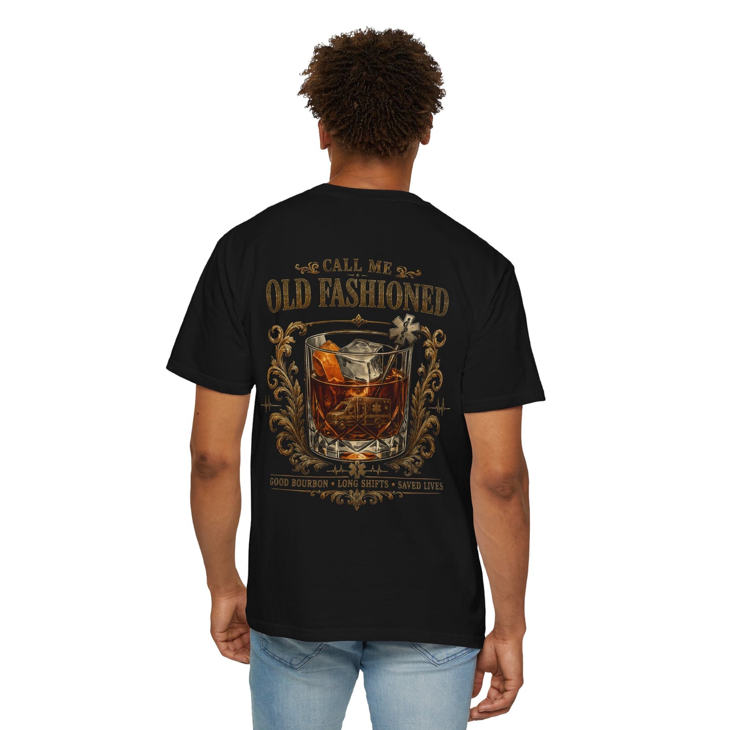 EMS Bourbon & Ambulance Whiskey T-Shirt — "Call Me Old Fashioned"