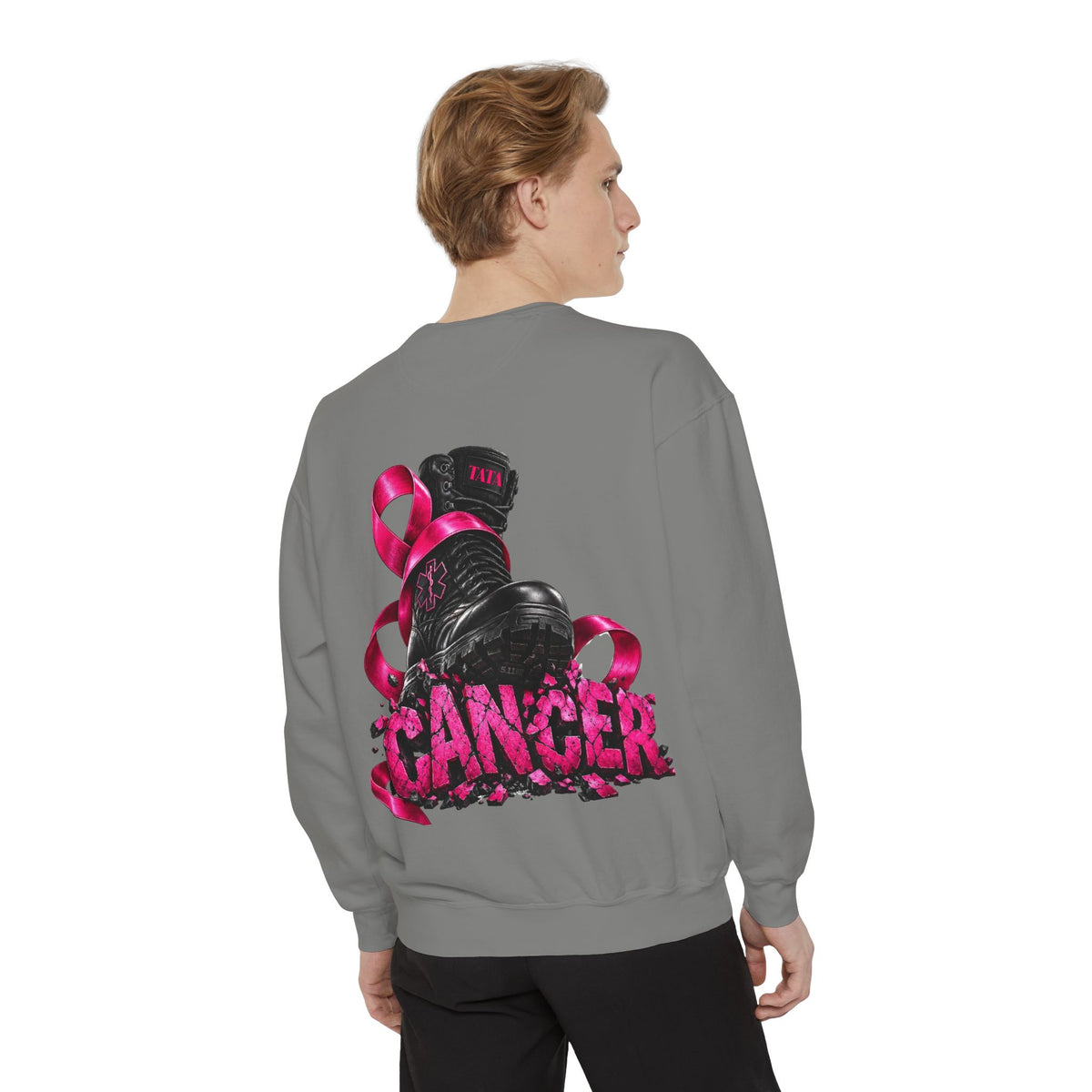 Cancer Awareness Sweatshirt  EMS Edition– Pink Ribbon Fighter Graphic Crewneck