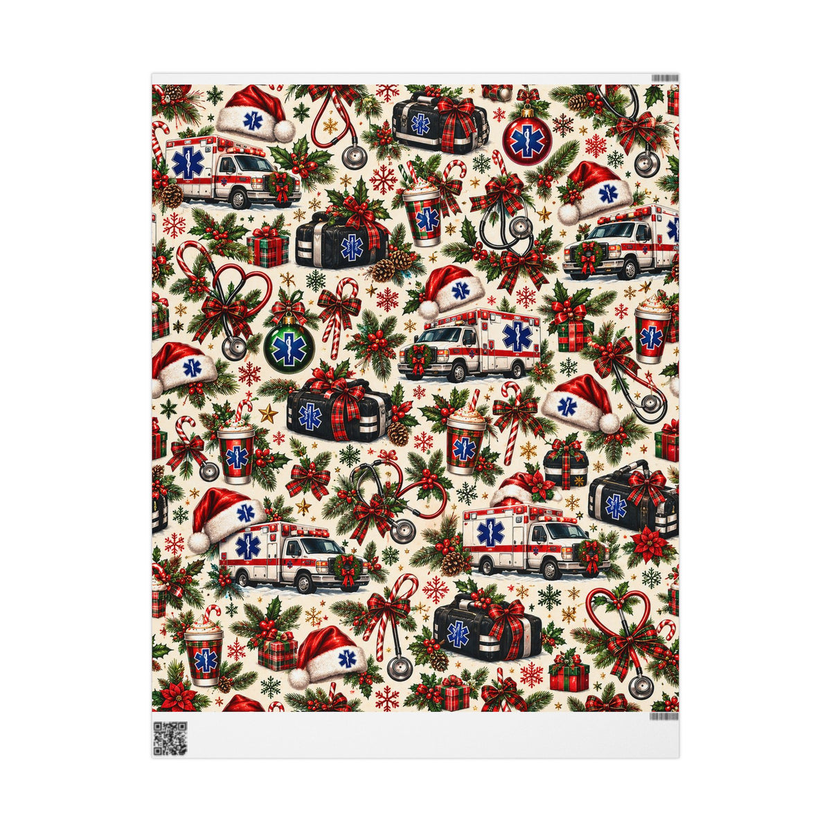 Wrapping Paper – Christmas Emergency Medical Services Design
