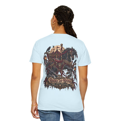 Round and Round the Lost Souls Go | Haunted Carousel Gothic Circus Shirt