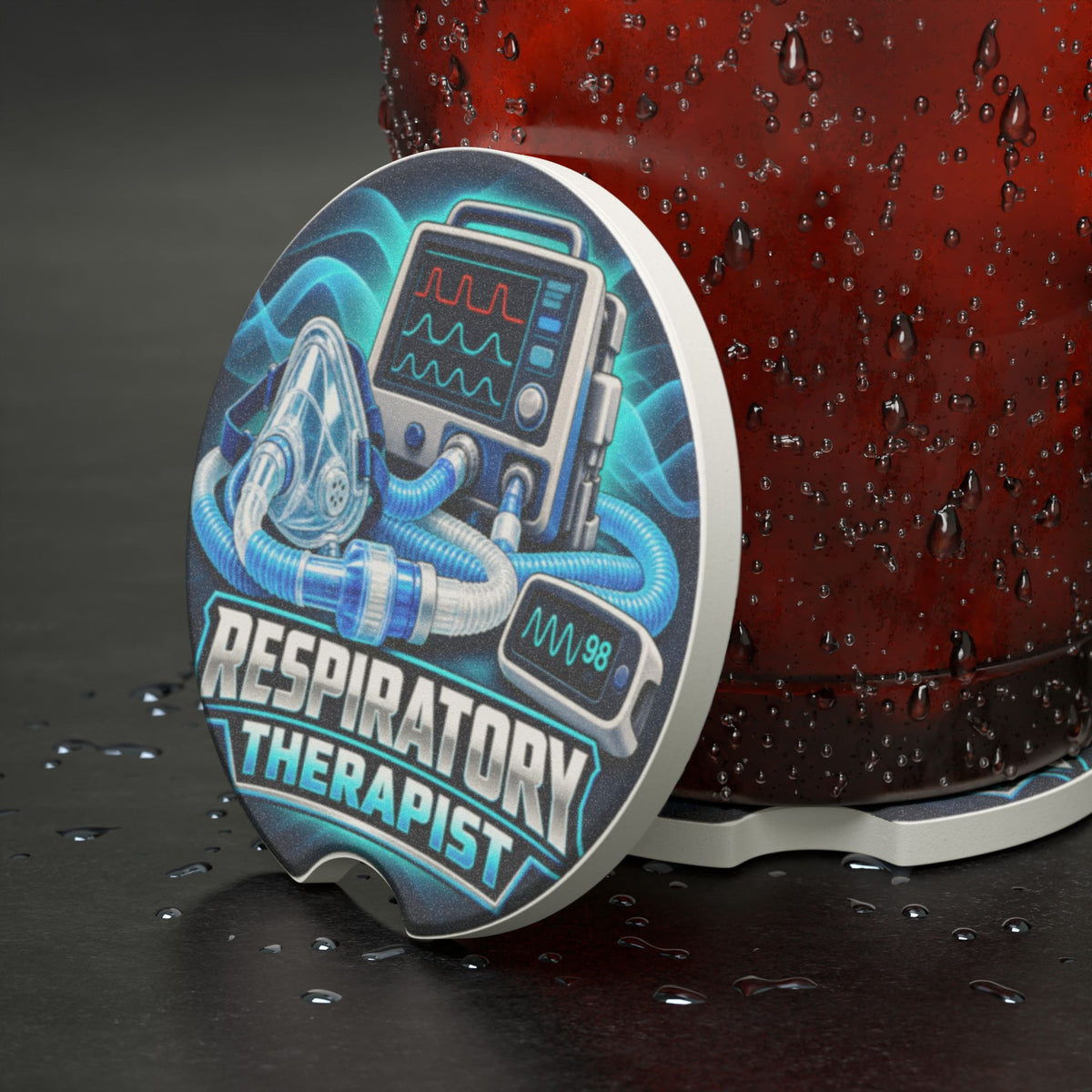 Respiratory Therapist Car Coaster — Soapstone Drink Holder