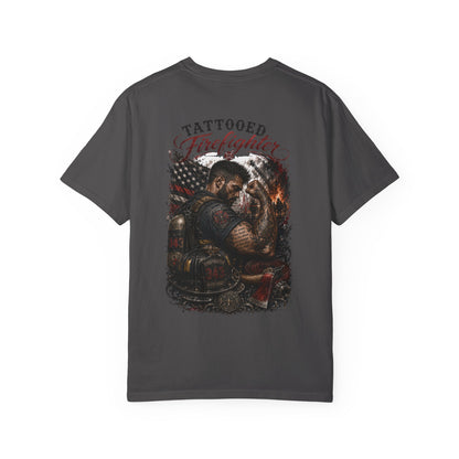 Firefighter Tribute T-Shirt — "343 Never Forget" Fire Rescue Back Design