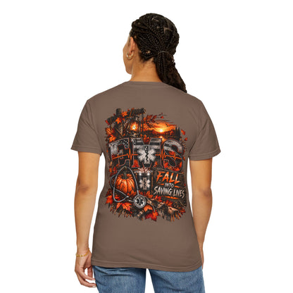 EMS Fall Into Saving Lives | Fall Paramedic EMT T-Shirt & Sweatshirt | First Responder Autumn Apparel