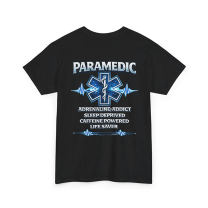 Adrenaline & Caffeine EMT Paramedic Tee | First Responder Typography