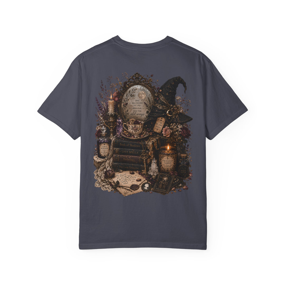 Witchy Altar Illustration T-Shirt | Tarot, Moon, Candles