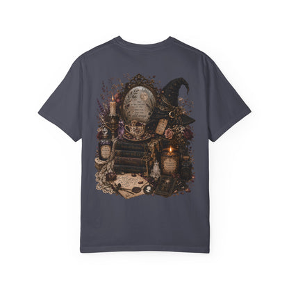 Witchy Altar Illustration T-Shirt | Tarot, Moon, Candles