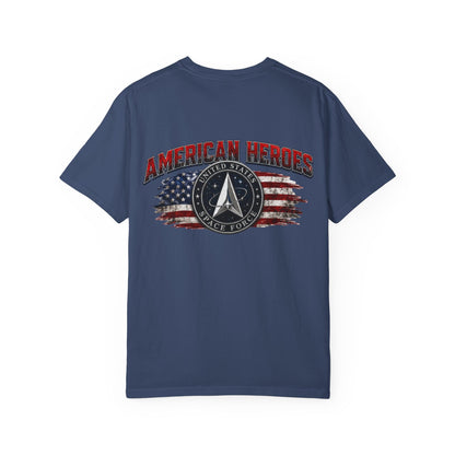 American Heroes T‑Shirt — U.S. Space Force Tribute with Flag Graphic