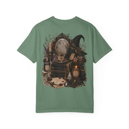 Witchy Altar Illustration T-Shirt | Tarot, Moon, Candles