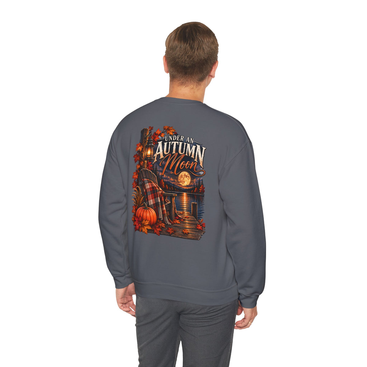 Under My Autumn Moon Sweatshirt | Cozy Pumpkin Plaid Cabin Fall Design