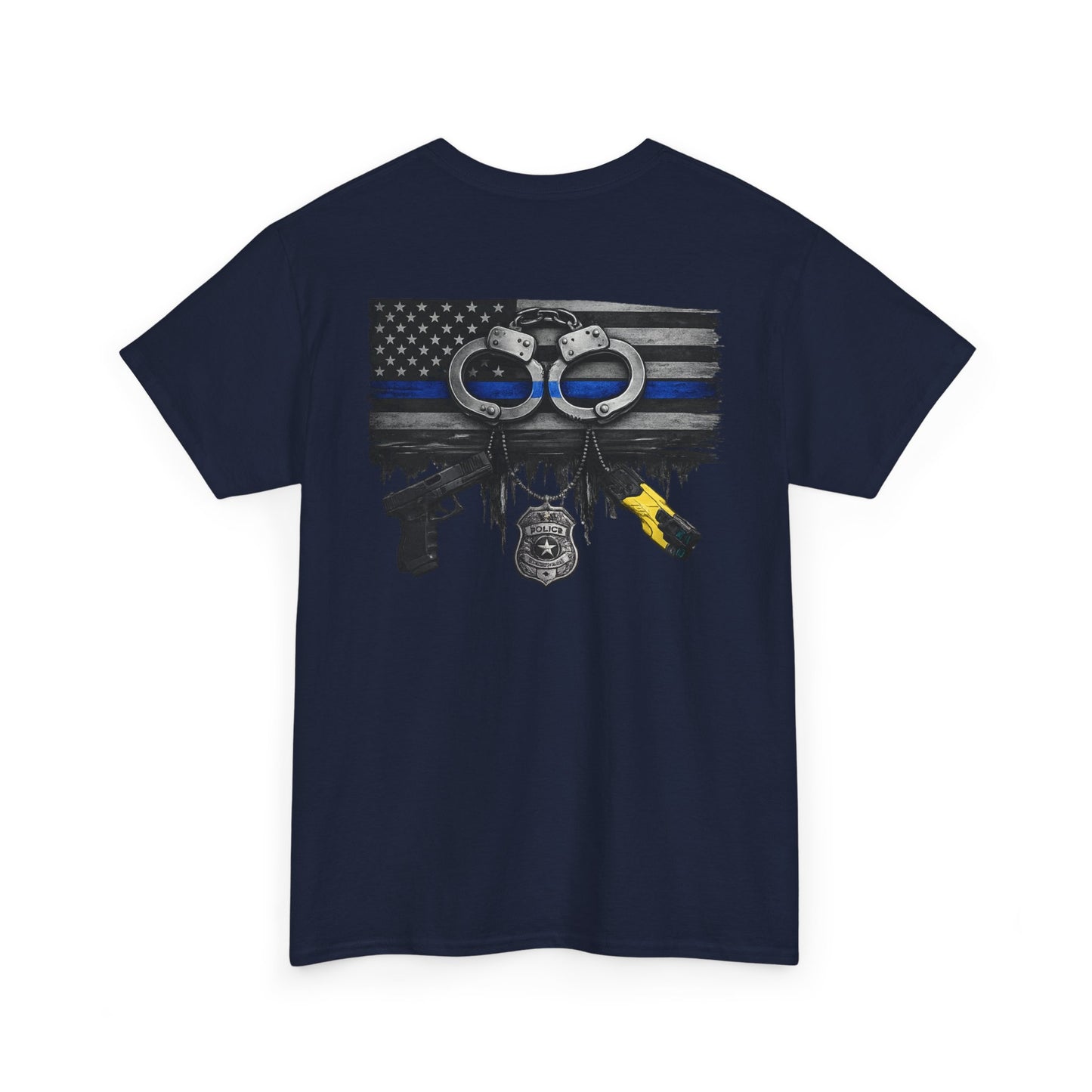 Blue Line Flag Police Support T-Shirt