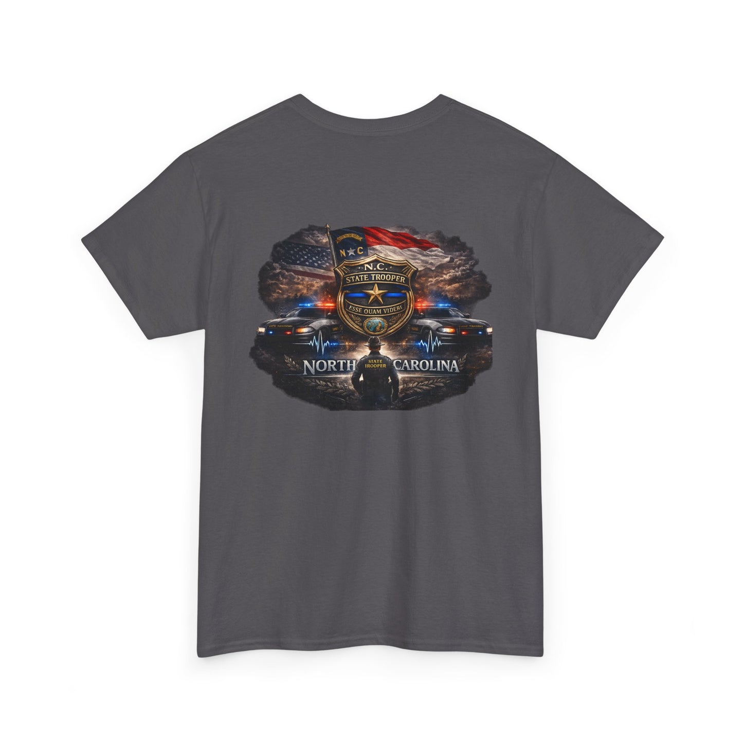 Sworn to serve-State Trooper Badge North Carolina T‑Shirt – Motto