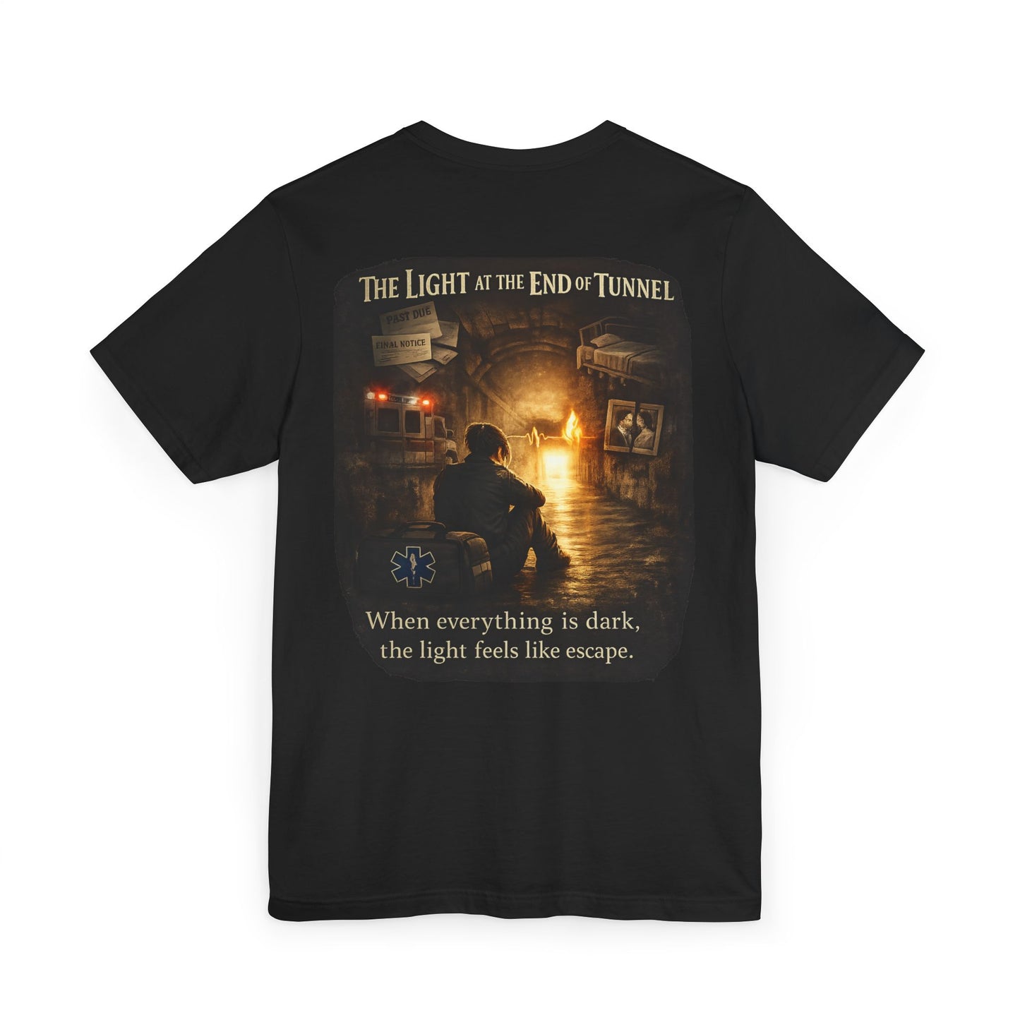 Suicide Awareness First Responders T-Shirt — 'Light at the End of the Tunnel' (Firefighters & Law Enforcement)