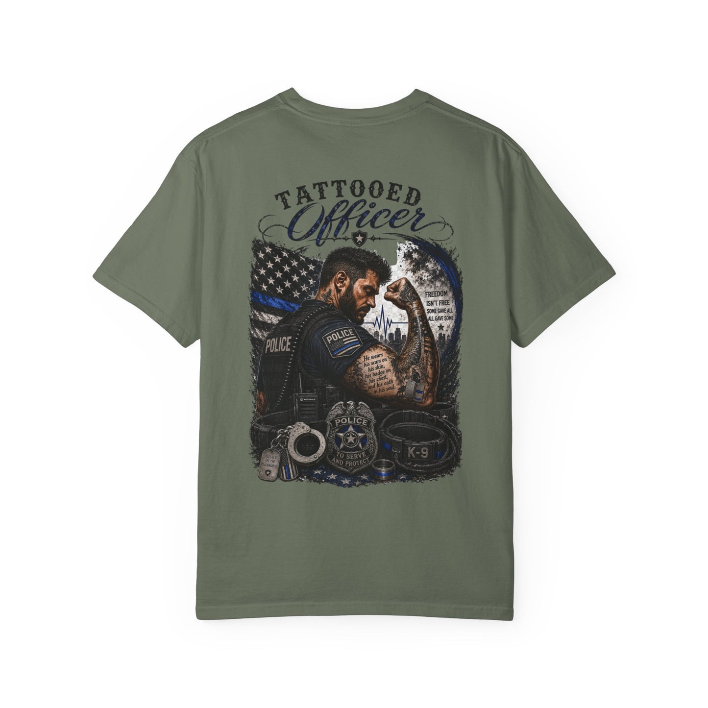 Thin Blue Line Tribute K-9 Police T-Shirt — To Serve & Protect