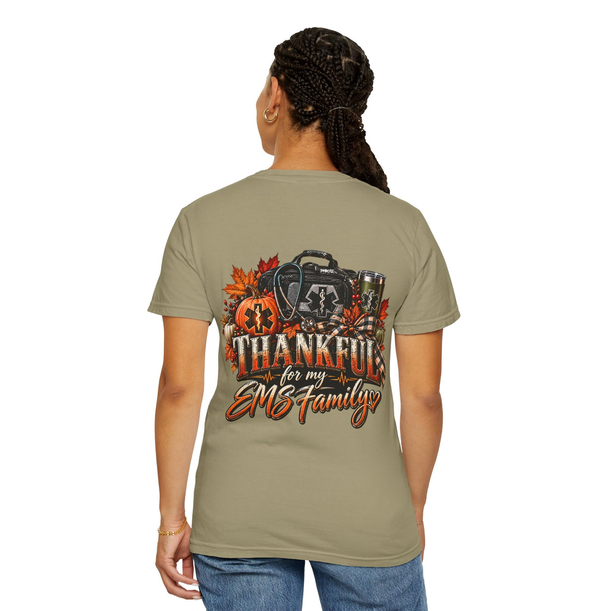 Thankful for My EMS Family Shirt | Paramedic Thanksgiving Sweatshirt | EMT Fall Shirt | First Responder Gift | EMS Crewneck or T-Shirt