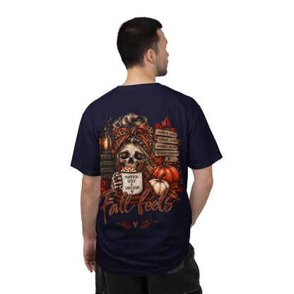 Fall Feels Different Here Pumpkin Spice Sarcasm Skeleton Fall T-Shirt & Sweatshirt Dark Autumn Graphic