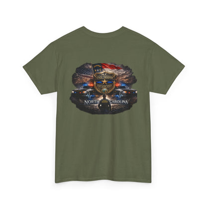 Sworn to serve-State Trooper Badge North Carolina T‑Shirt – Motto