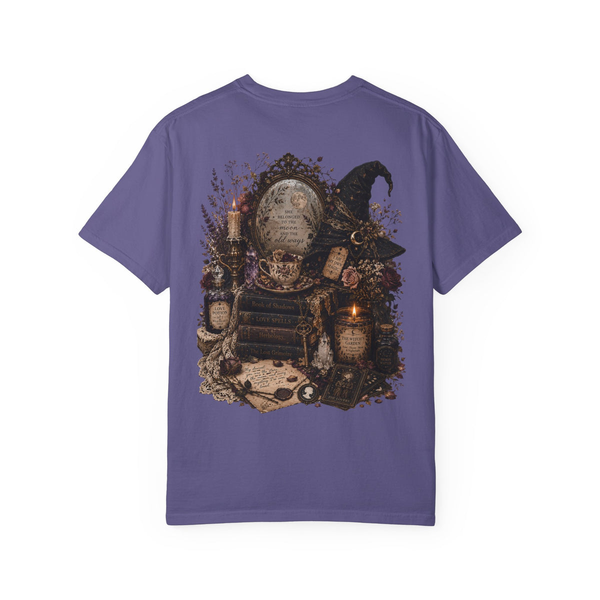 Witchy Altar Illustration T-Shirt | Tarot, Moon, Candles